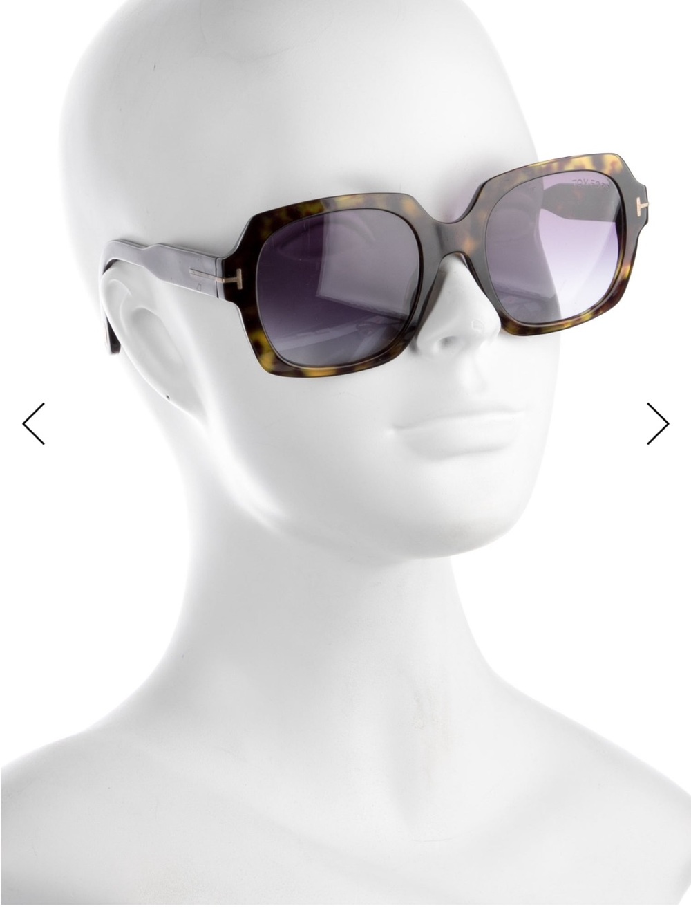 Tom Ford Tortoiseshell Oversized Square Sunglasses with Gradient Lenses